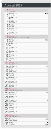 Liten Bordskalender Elegant 2027