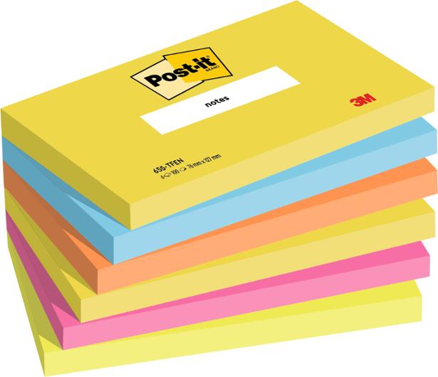 Notes POST-IT Energetic 76x127mm (6 pack)