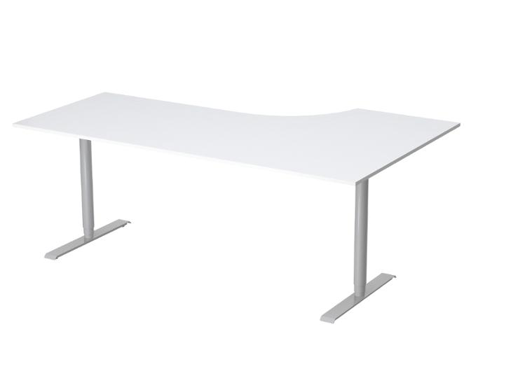 Bord El vänster 160x120cm vitlam/grå