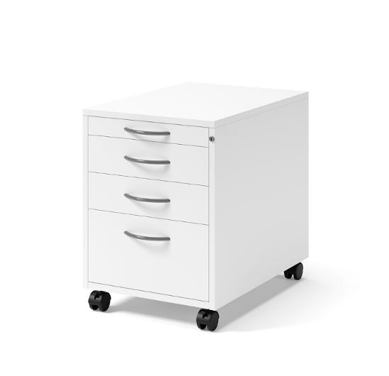 Skrivbordshurts 4 lådor vitlaminat