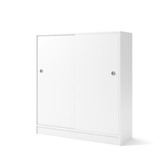 Skåp B1200 3xA4 skjutdörrar H132,5cm vit
