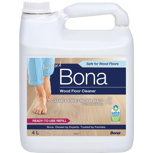 Golvrent BONA lackat/vaxat trä 4L (3 pack)
