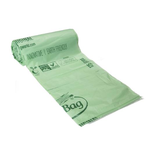 Plastsäck Biobag 125/150L 35my grön10/rl