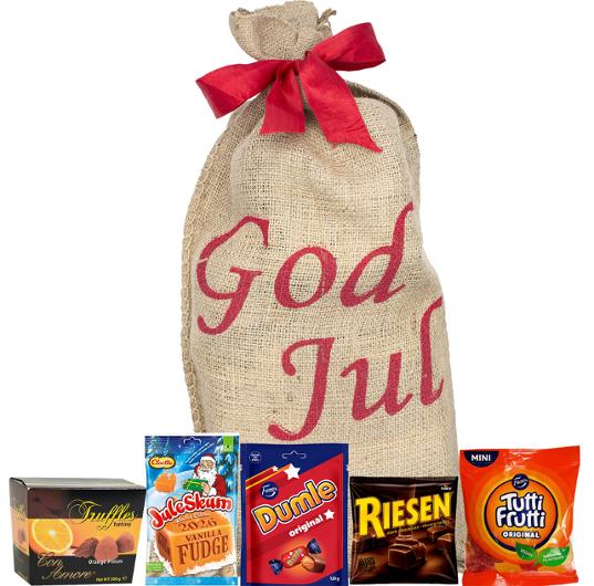 Godis Julsäck God Jul jute 600g