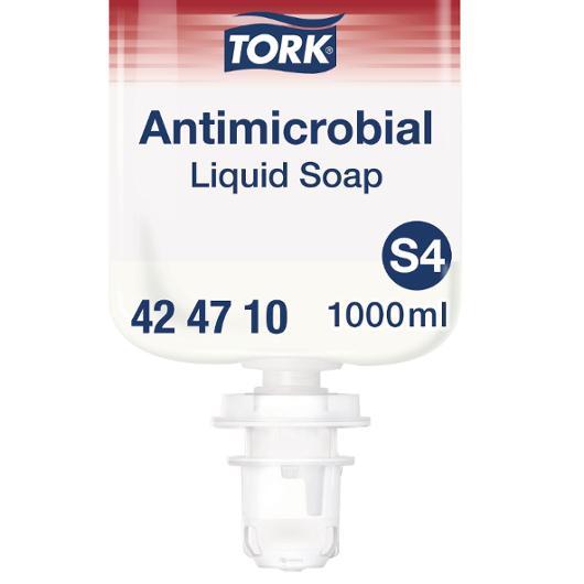 Tvål TORK S4 Antimikrobiell Flyt. 1L (6 pack)