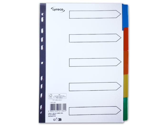 Kartongregister Lyreco A4 5-flik