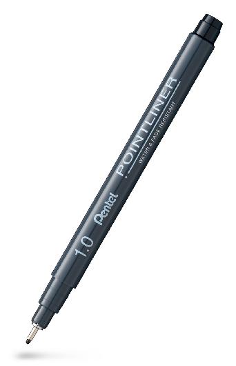 Fineliner Pentel Pointliner 1,0mm svart (12 pack)