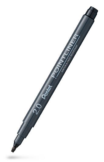 Pentel Pointliner CALLIGRAPHY 2mm svart (12 pack)
