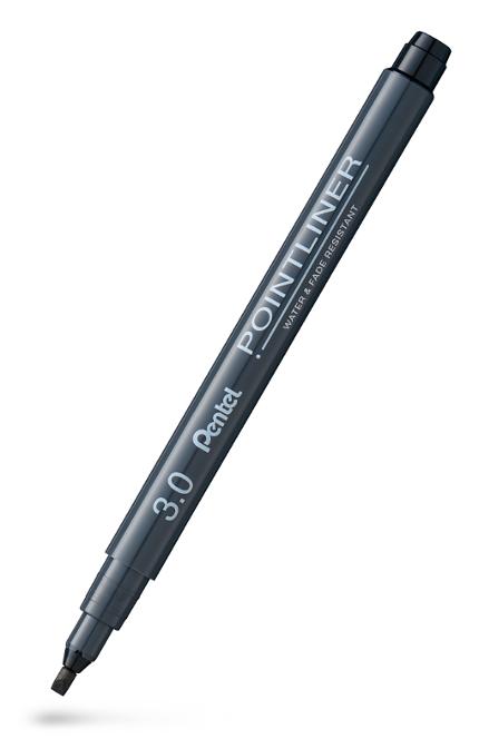 Pointliner PENTEL CALLIGRAPHY 3mm svart (12 pack)