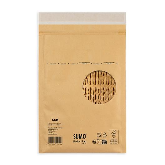 Påse vadderad SUMO 175x265mm brun 100/fp
