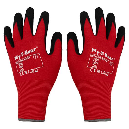 Montagehandske My-T-Gear nitril röd 8 (12 pack)