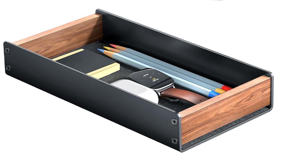 Brevkorg ALBA svart aluminium valnöt