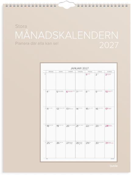 Väggkalender Stora Månadskalendern 2027
