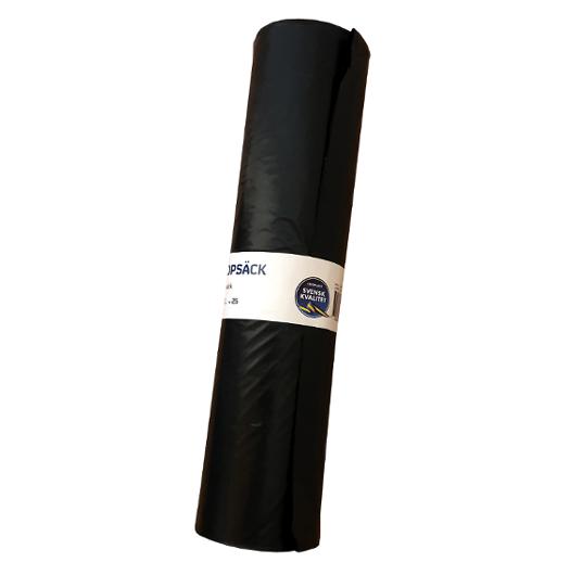 Plastsäck Mono LDPE 125L 50my sv 25/rl (6 pack)