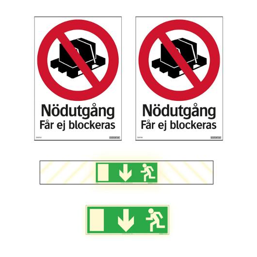 Skylt Dörrkit för nödutgångar
