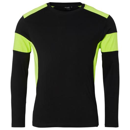 T-shirt l/ä TOP SWEDE 212 sv/fl gul 2XL