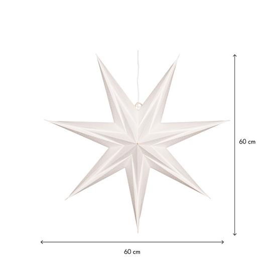 Pappersstjärna 7-uddig 60cm vit