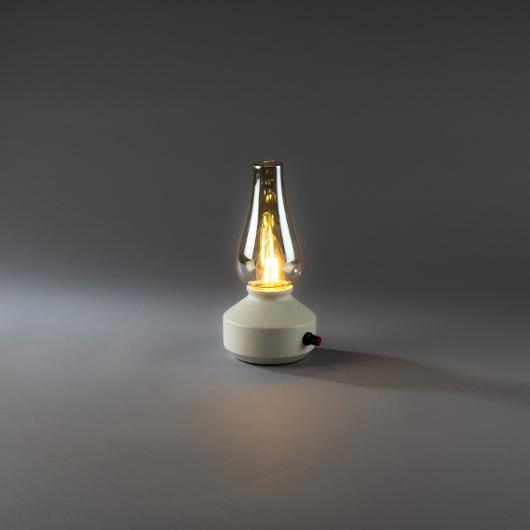 Lykta metall LED 24,5cm vit