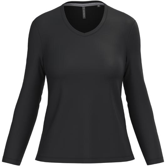 T-shirt v l/ä KARIBAN K382 dam svart 3XL