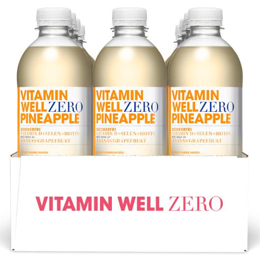 Dryck VITAMIN WELL Zero Pinapple 50cl (12 pack)