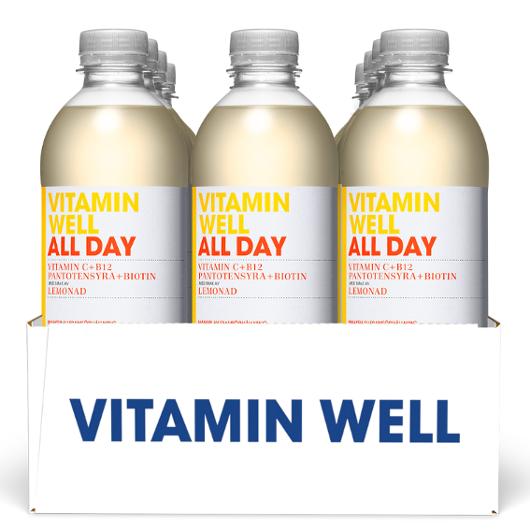 Dryck Vitamin Well All day 50cl (12 pack)
