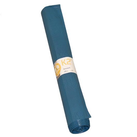 Plastsäck LD K2 125L 40my blå 10/rl (15 pack)
