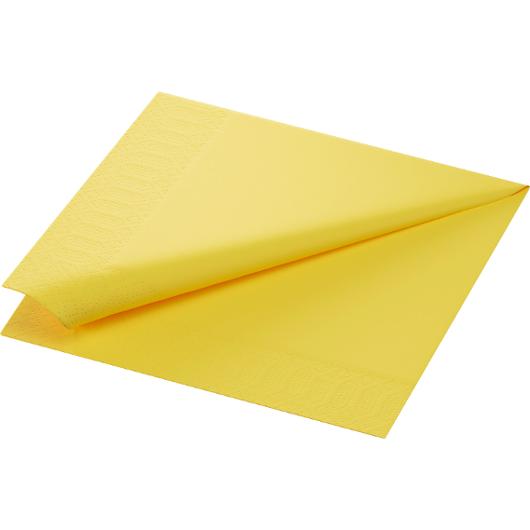 Servett 3-lags 40x40cm gul 125/fp (8 pack)