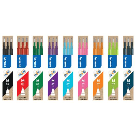 Refill Pilot Frixion 0,7mm blå 3/fp