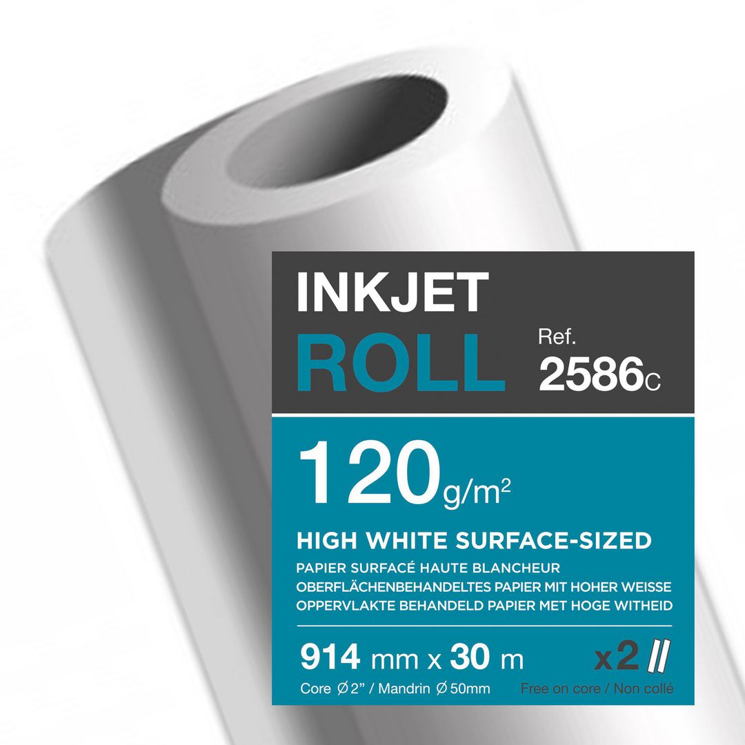 Inkjetpapper CLF 914mmx30m 120g 2/fp