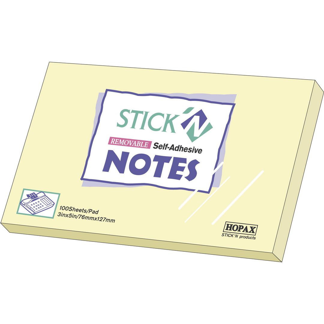Notes Stickn Notes 76x127mm gul (12 pack)