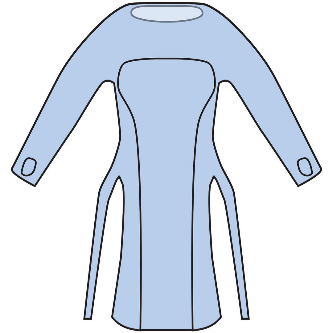 Förkläde 980x1250mm lång ärm blå 20/fp