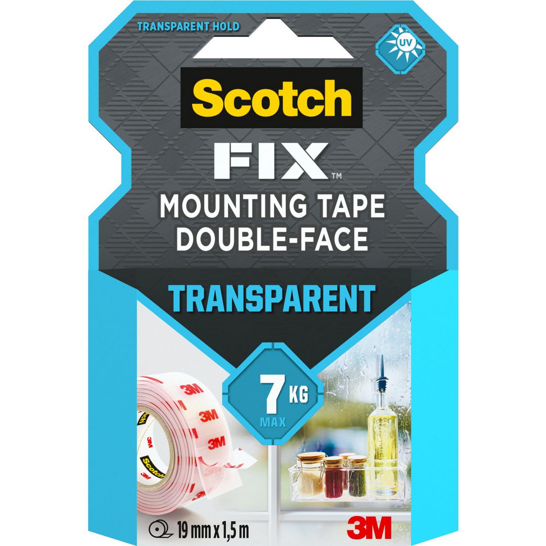 Monteringstejp Scotch transp. 19mmx1,5m
