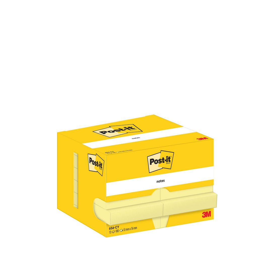 Notes Post-It 51x76mm gul (12 pack)