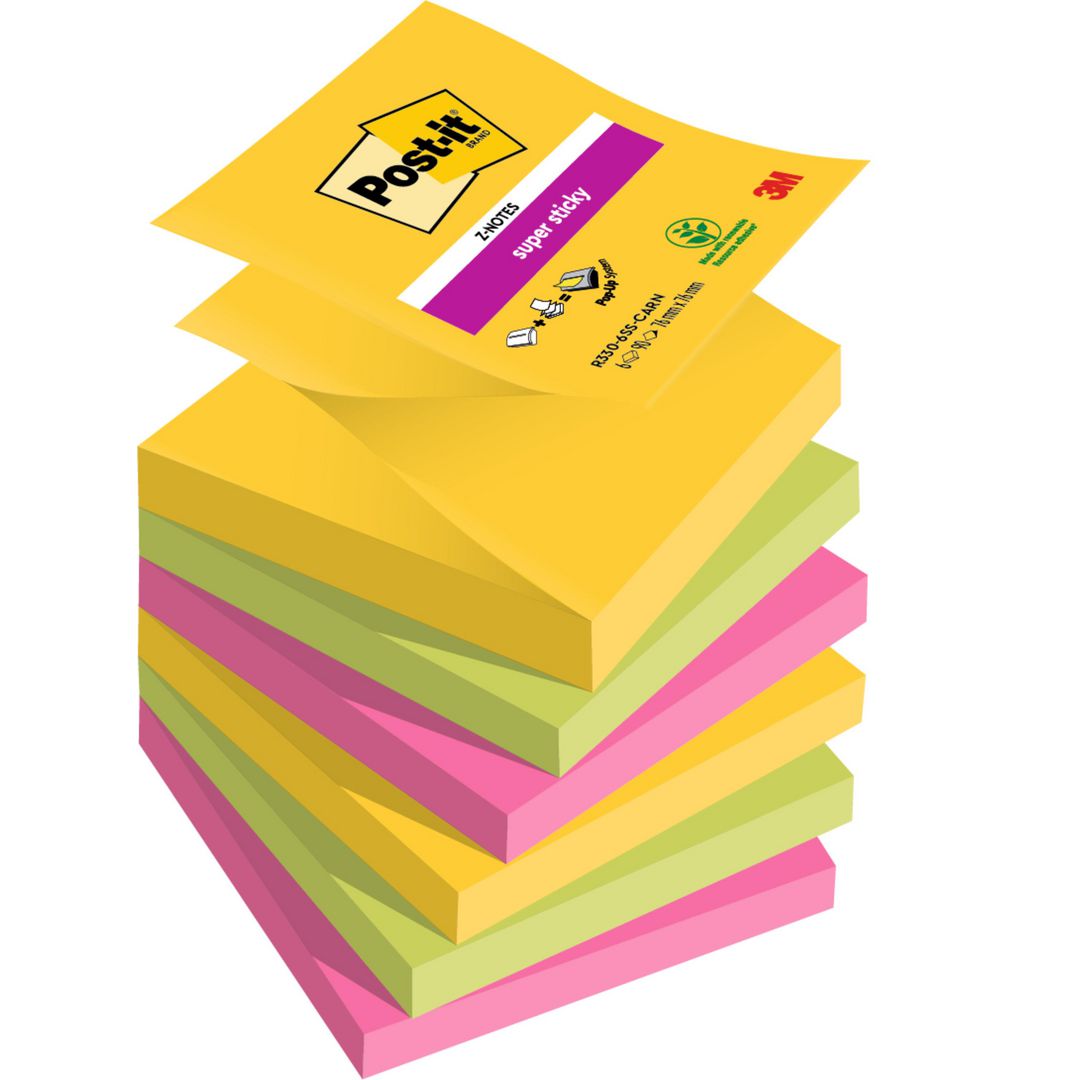 Notes Post-It SS Z-b Carnival 76x76 6/fp