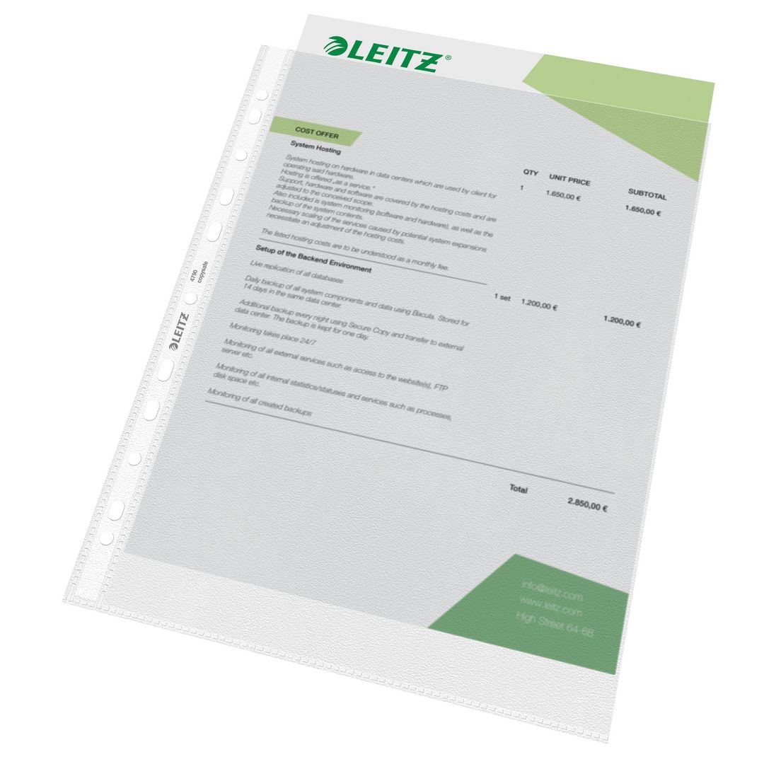 Plastficka Leitz PP 0,07 A4 (500 pack)
