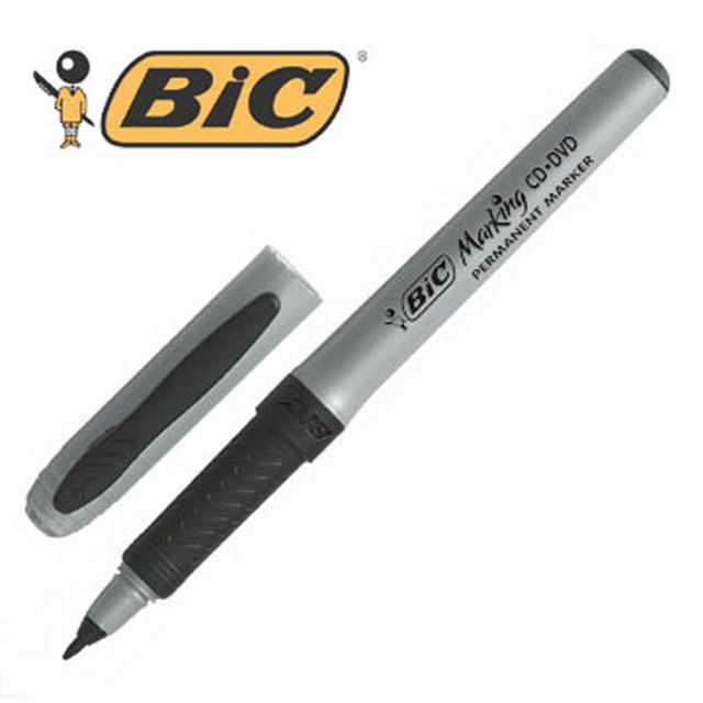 Märkpenna Bic Marking CD/DVD svart (12 pack)