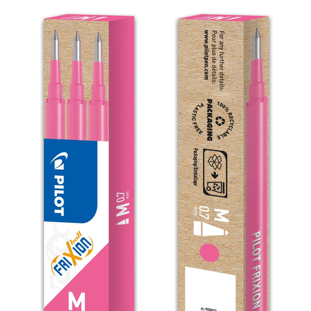 Refill PILOT Frixion 0,7mm rosa 3/fp