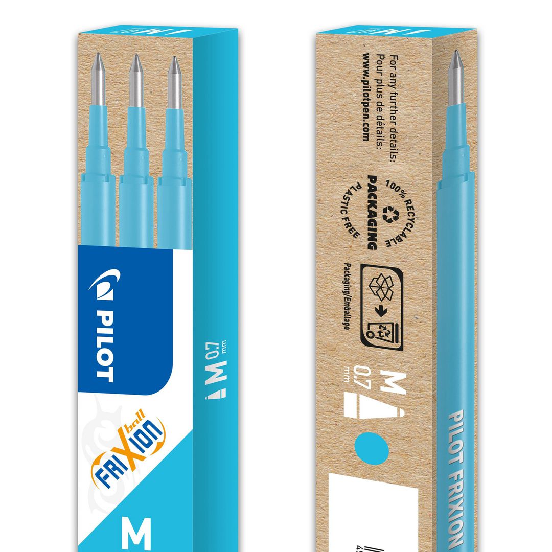 Refill PILOT Frixion 0,7mm ljusblå 3/fp