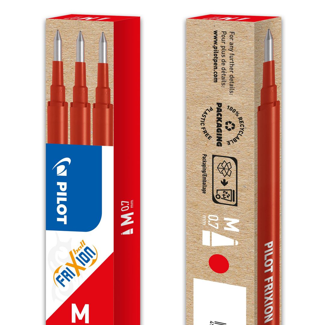 Refill Pilot Frixion 0,7mm röd 3/fp