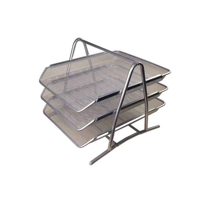 Brevkorg metall 3-facks silver