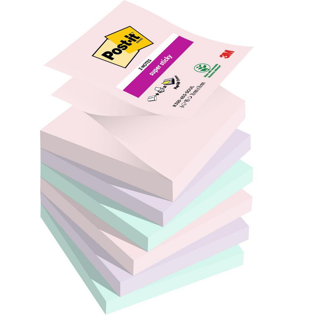 Notes Post-It SS Z-bl Soulful 76x76 6/fp