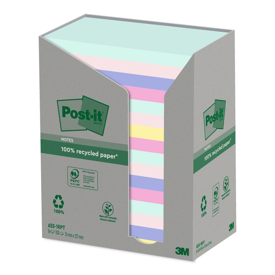 Notes Post-It 100%re 76x127 sort.f 16/fp