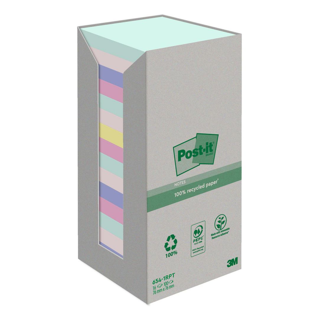 Notes Post-It 100recy 76x76 sort.f 16/fp