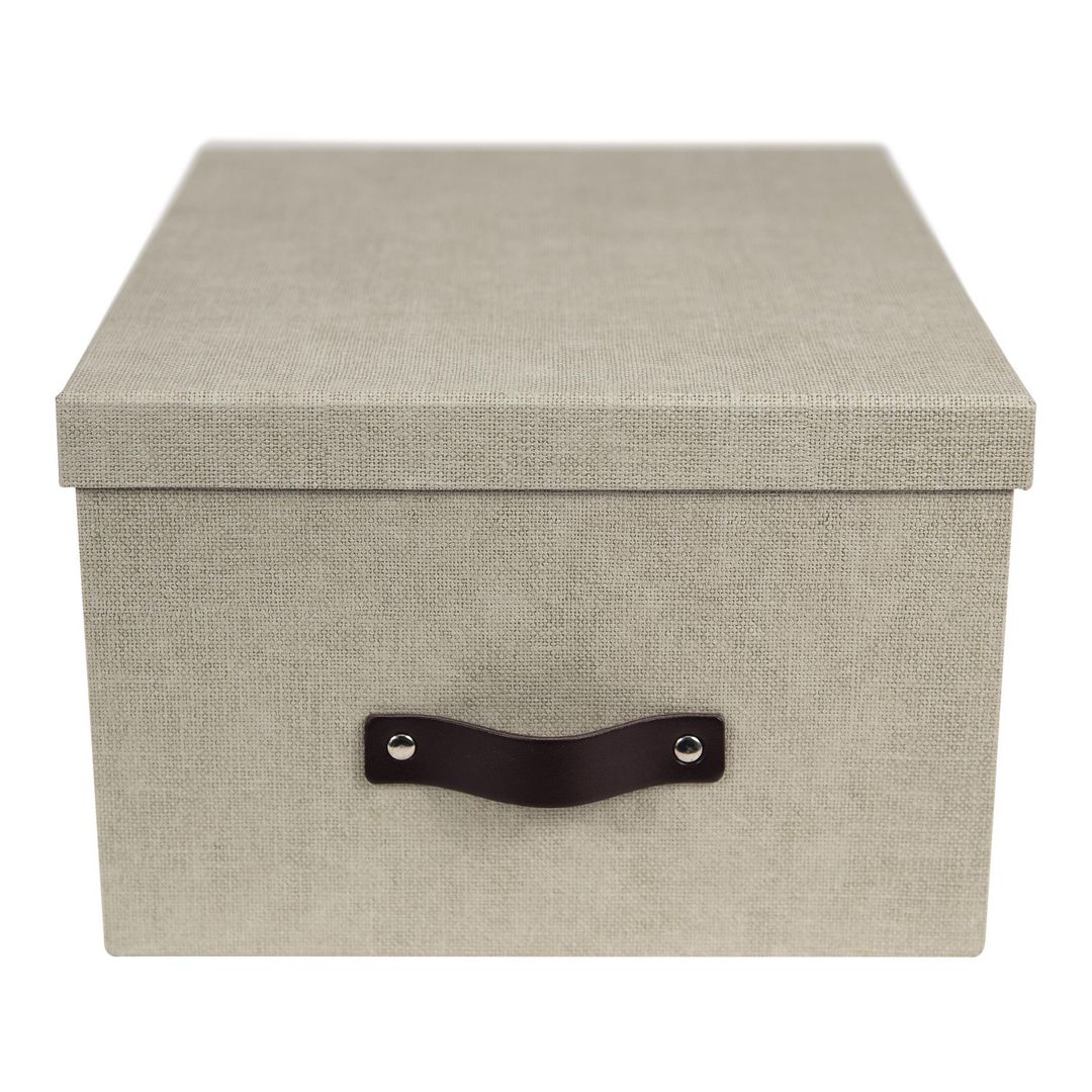 Förvaringsbox m.lock kartong Linne