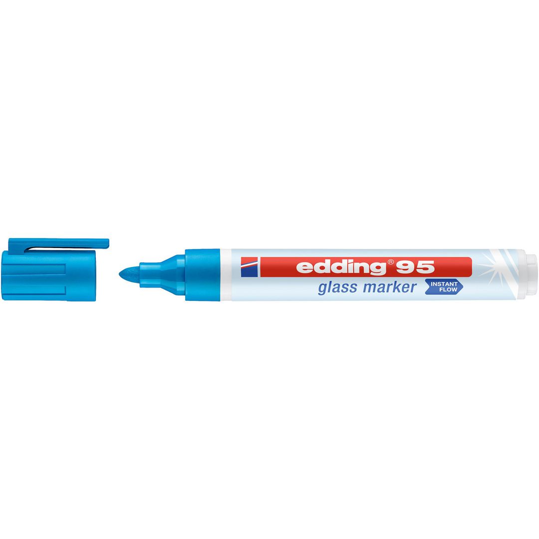 Märkpenna glastavla Edding 95 ljusblå (10 pack)
