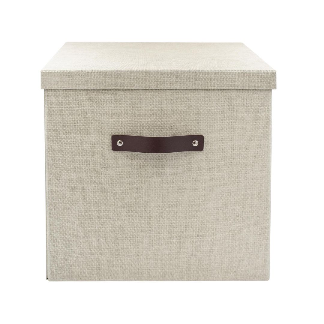 Förvaringsbox m.lock kartong stor linne
