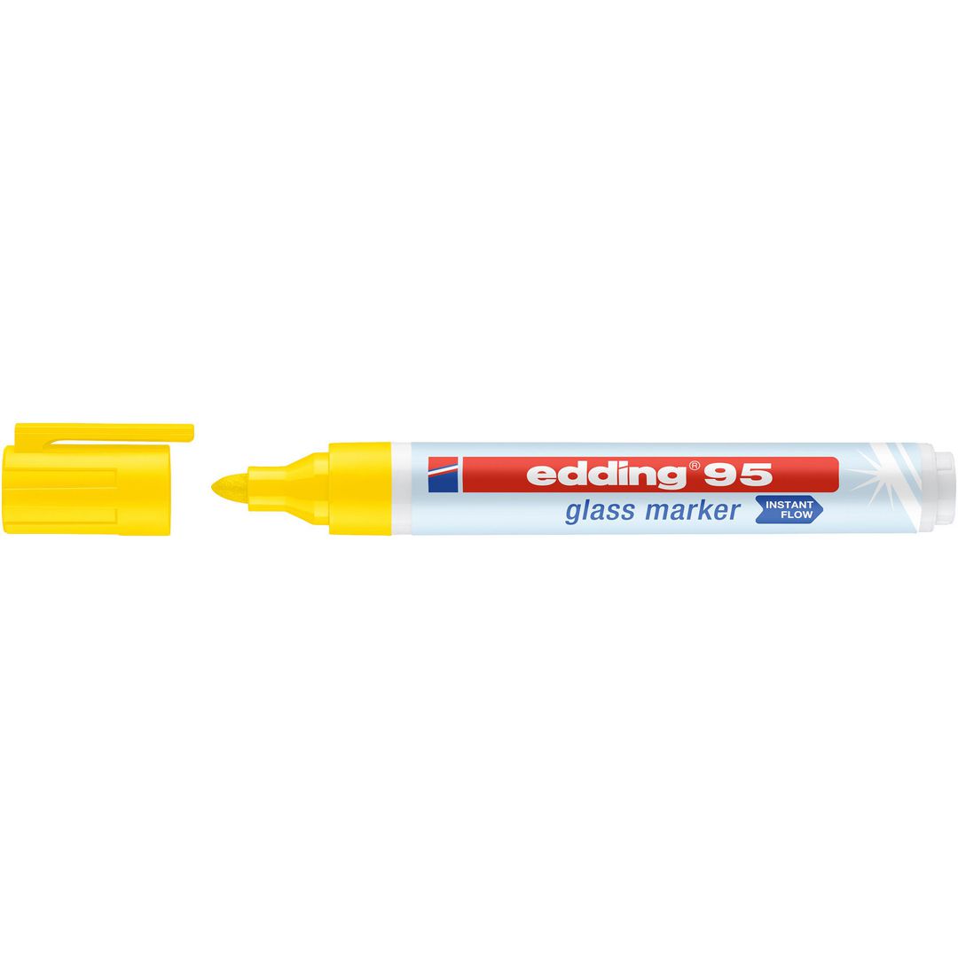 Märkpenna glastavla Edding 95 gul (10 pack)