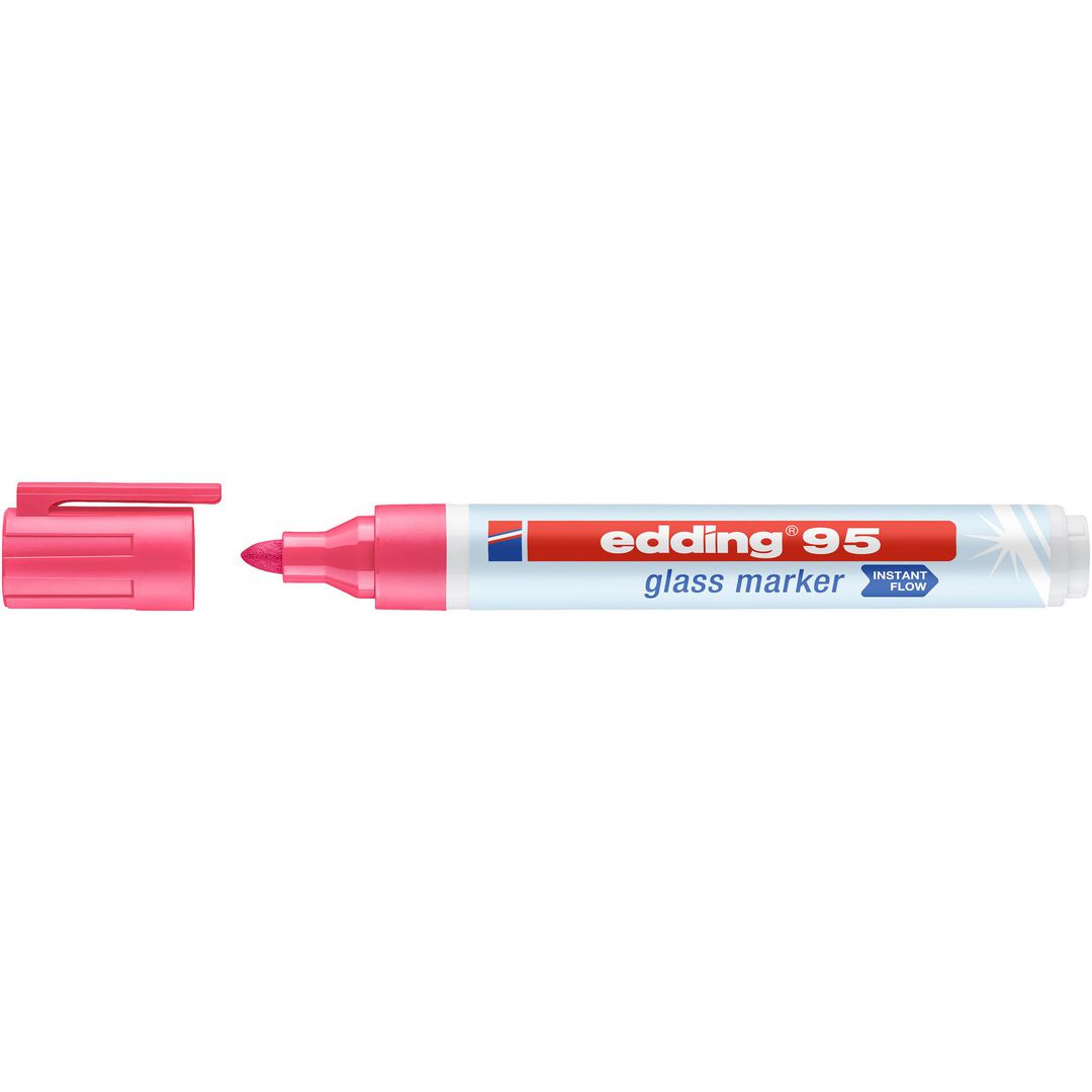 Märkpenna glastavla Edding 95 rosa (10 pack)