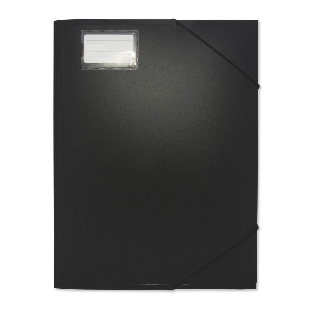 Mapp 3-klaff plast A3 svart