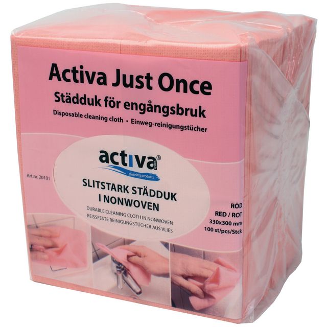 Städduk JustOnce engångs röd 100/fp